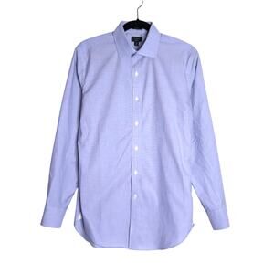 J. CREW Ludlow Slim Stretch Dress Shirt Blue Button Up Cotton Poplin Men's 15/33
